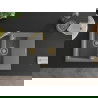 Mexen Gaspar évier en granit à 1,5 cuvette avec égouttoir 737 x 475 mm, Gris, siphon Or - 6507731505-71-G