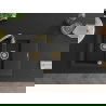 Mexen Gaspar évier en granit à 1,5 cuvette avec égouttoir 737 x 475 mm, Noir/ Argent métallique, siphon Or - 6507731505-73-G