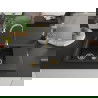 Mexen Gaspar évier en granit 1,5 bac avec égouttoir 737 x 475 mm, noir/métallisé doré, siphon doré - 6507731505-75-G