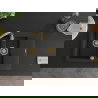 Mexen Gaspar évier en granit à 1,5 cuvette avec égouttoir 737 x 475 mm, Noir/Or métallique, siphon Or - 6507731505-75-G