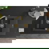 Mexen Gaspar évier en granit à 1,5 cuvette avec égouttoir 737 x 475 mm, Noir moucheté, siphon Or - 6507731505-76-G