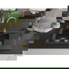 Mexen Gaspar évier en granit à 1,5 cuvette avec égouttoir 737 x 475 mm, Noir moucheté, siphon Or - 6507731505-76-G