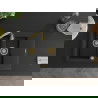 Mexen Gaspar évier en granit à 1,5 cuvette avec égouttoir 737 x 475 mm, Noir, siphon Or - 6507731505-77-G
