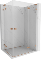 Mexen Lunar L Duo cabine de douche pivotante droite 85 x 70 cm, transparent, cuivre brossé - 834L-085P-070L-65-00