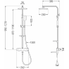 Mexen CQ62 ensemble bain-douche avec pommeau de douche et mitigeur thermostatique, gris acier brossé - 779106295-66