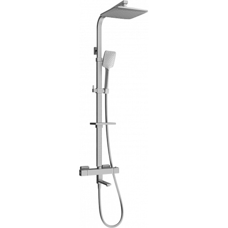 Mexen CQ62 ensemble bain-douche avec pommeau de douche et mitigeur thermostatique, gris acier brossé - 779106295-66