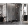 Mexen Lunar L Douchette cabine duo pivotante droite 105 x 70 cm, transparent, cuivre brossé - 834L-105P-070L-65-00