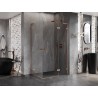 Mexen Lunar L Douchette cabine duo pivotante droite 105 x 70 cm, transparent, cuivre brossé - 834L-105P-070L-65-00