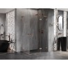 Mexen Lunar L Douchette cabine duo pivotante droite 105 x 70 cm, transparent, cuivre brossé - 834L-105P-070L-65-00
