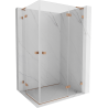 Mexen Lunar L Douchette cabine duo pivotante droite 105 x 70 cm, transparent, cuivre brossé - 834L-105P-070L-65-00