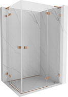 Mexen Lunar L Douchette cabine duo pivotante droite 105 x 70 cm, transparent, cuivre brossé - 834L-105P-070L-65-00
