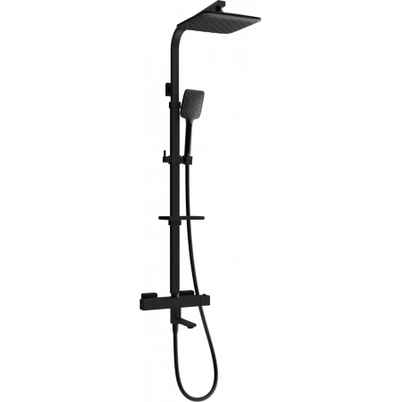 Ensemble baignoire-douche Mexen CQ62 avec pomme haute et robinet thermostatique, noir - 779106295-70