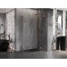 Mexen Lunar L Duo cabine de douche pivotante droite 115 x 100 cm, transparent, cuivre brossé - 834L-115P-100L-65-00
