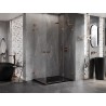 Mexen Lunar L Duo cabine de douche pivotante droite 75 x 70 cm, transparent, or rose - 834L-075P-070L-60-00