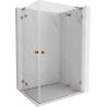 Mexen Lunar L Duo cabine de douche pivotante droite 75 x 70 cm, transparent, or rose - 834L-075P-070L-60-00