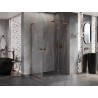 Mexen Lunar L Duo cabine de douche pivotante droite 75 x 70 cm, transparent, or rose - 834L-075P-070L-60-00