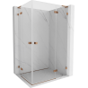 Mexen Lunar L Cabine de douche double avec porte battante à droite 90 x 80 cm, transparent, or rose - 834L-090P-080L-60-00