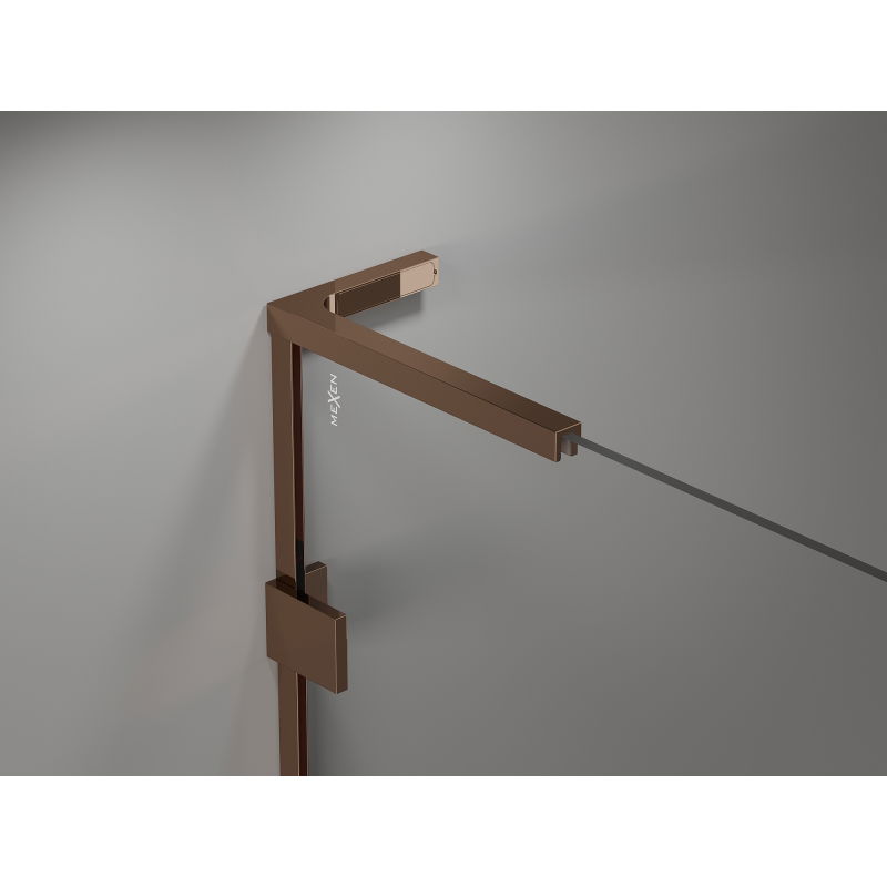 Mexen Lunar L Duo cabine de douche pivotante droite 100 x 75 cm, transparent, or rose - 834L-100P-075L-60-00