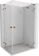 Mexen Lunar L Cabine de douche duo pivotante droite 115 x 75 cm, transparent, or rose - 834L-115P-075L-60-00
