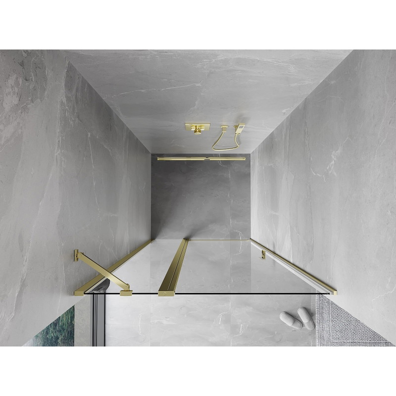 Mexen Mist porte de douche pivotante 70 cm, transparent, doré - 8A4-070-000-50-00