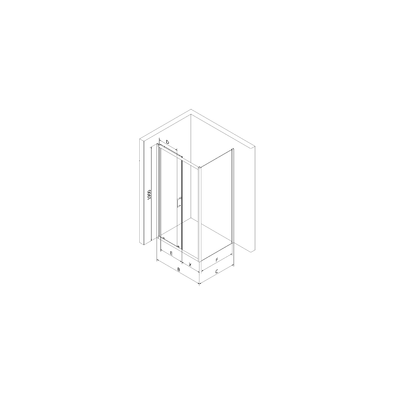 Mexen Apia cabine de douche coulissante 130 x 70 cm, transparente, noire - 840-130-070-70-00