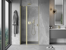 Mexen Mist porte de douche pivotante 115 cm, transparent, or brossé - 8A4-115-000-55-00