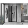 Mexen Mist porte de douche pivotante gauche 75 cm, cadre noir, noir - 8A4-075-000-70-70-L
