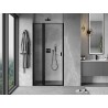 Mexen Mist porte de douche pivotante gauche 115 cm, cadre noir, noir - 8A4-115-000-70-70-L