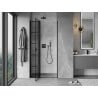 Mexen Mist porte de douche pivotante gauche 75 cm, grille noire, noir - 8A4-075-000-70-77-L