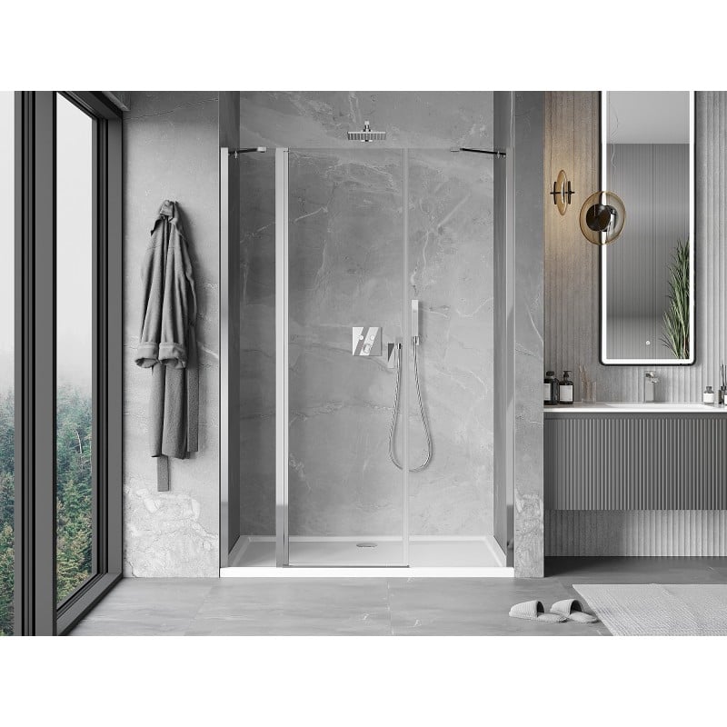 Mexen Mist porte de douche battante 130 cm, transparent, chrome - 8A4-130-001-01-00
