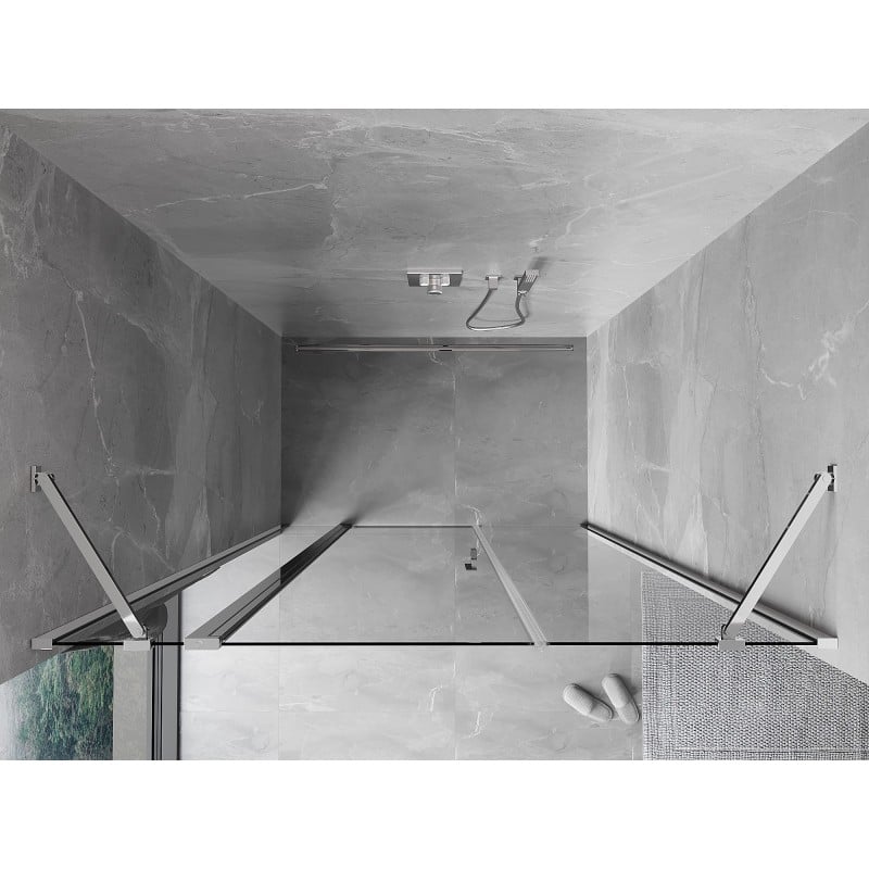 Mexen Mist porte de douche pivotante 150 cm, transparent, chromé - 8A4-150-001-01-00