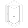 Mexen Pretoria Duo cabine de douche à charnière 70 x 70 cm, transparent, chrome - 852-070-070-02-00