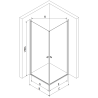 Mexen Pretoria Duo cabine de douche pivotante 70 x 70 cm, transparent, chrome - 852-070-070-02-00