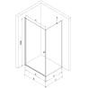 Mexen Pretoria cabine de douche pivotante 70 x 80 cm, transparent, chromé + receveur Flat - 852-070-080-01-00-4010
