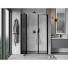 Mexen Mist porte de douche pivotante gauche 135 cm, cadre noir, noir - 8A4-135-001-70-70-L