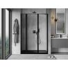 Mexen Mist porte de douche pivotante gauche 160 cm, cadre noir, noir - 8A4-160-001-70-70-L