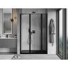 Mexen Mist porte de douche pivotante droite 160 cm, cadre noir, noir - 8A4-160-001-70-70-P