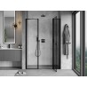 Mexen Mist porte de douche pivotante droite 160 cm, cadre noir, noir - 8A4-160-001-70-70-P