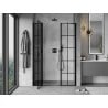 Mexen Mist porte de douche pivotante gauche 160 cm, grille noire, noir - 8A4-160-001-70-77-L