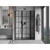 Mexen Mist porte de douche battante droite 140 cm, grille noire, noir - 8A4-140-001-70-77-P