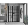Mexen Mist porte de douche pivotante droite 145 cm, grille noire, noir - 8A4-145-001-70-77-P