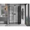 Mexen Mist porte de douche pivotante droite 145 cm, grille noire, noir - 8A4-145-001-70-77-P