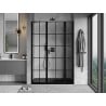 Mexen Mist porte de douche pivotante droite 150 cm, grille noire, noir - 8A4-150-001-70-77-P