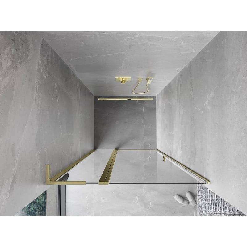 Mexen Mist L porte de douche pivotante 90 cm, transparent, doré - 8A4L-090-000-50-00