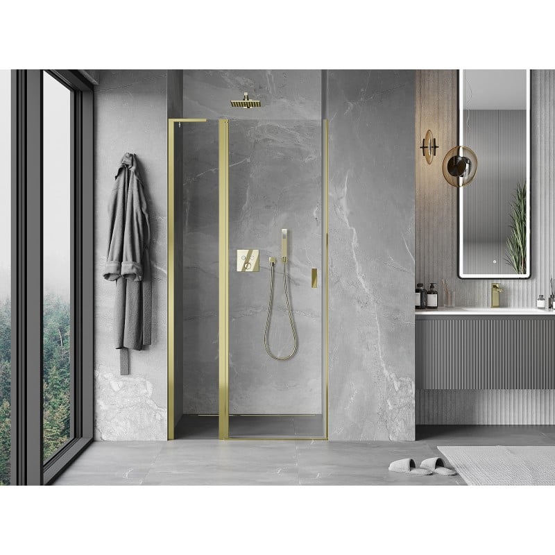 Mexen Mist L porte de douche pivotante 105 cm, transparent, doré - 8A4L-105-000-50-00