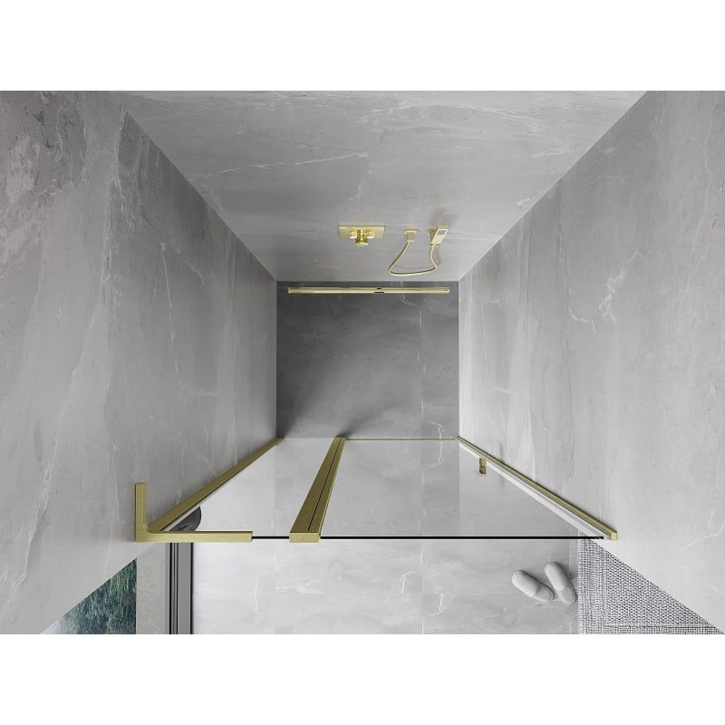 Mexen Mist L porte de douche pivotante 110 cm, transparent, doré brossé - 8A4L-110-000-55-00