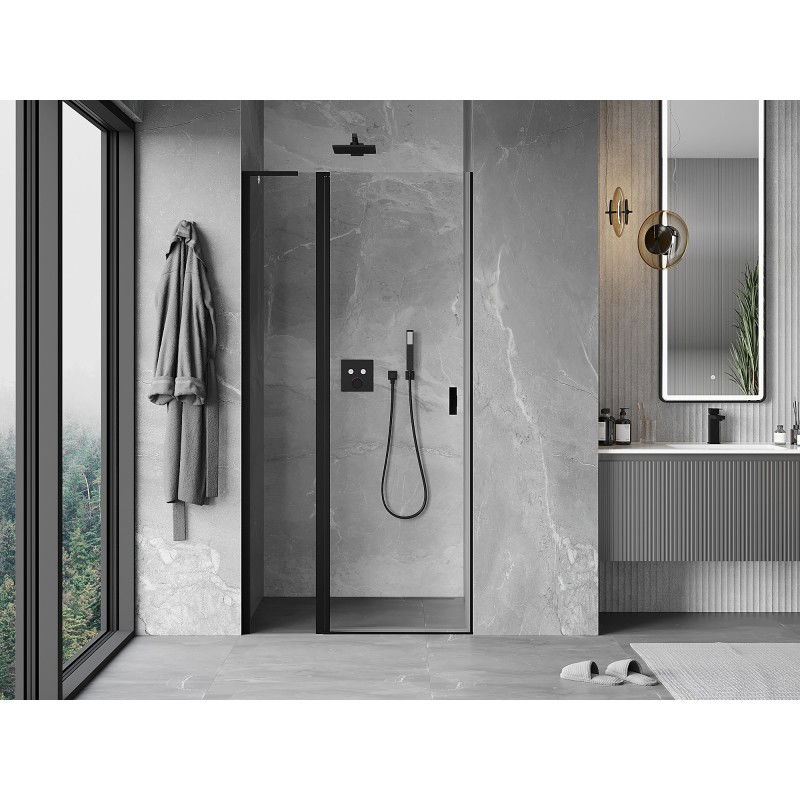 Mexen Mist L porte de douche battante 110 cm, transparent, noir - 8A4L-110-000-70-00