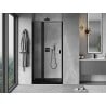 Mexen Mist L porte de douche pivotante gauche 95 cm, cadre noir, noir - 8A4L-095-000-70-70-L