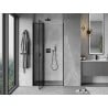 Mexen Mist L porte de douche pivotante gauche 115 cm, cadre noir, noir - 8A4L-115-000-70-70-L