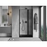 Mexen Mist L porte de douche battante droite 105 cm, cadre noir, noir - 8A4L-105-000-70-70-P